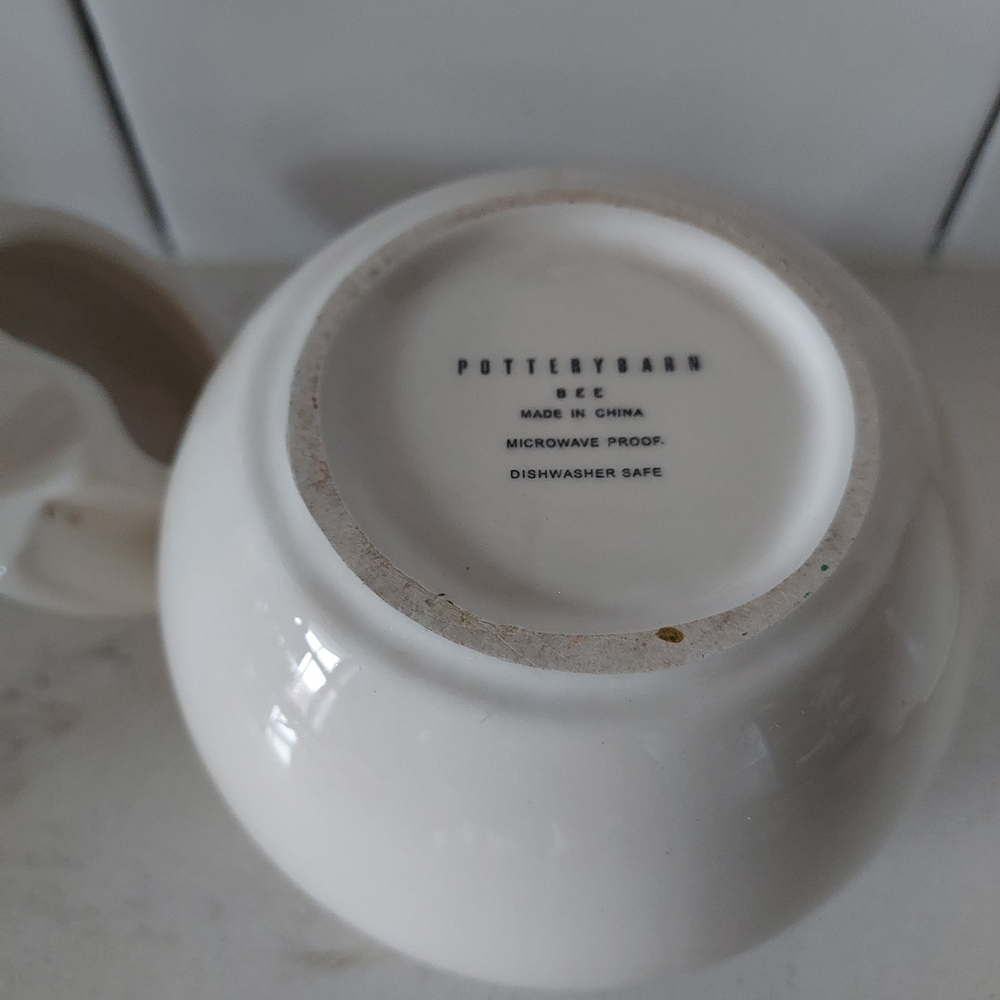 Ceramic Pottery Barn Jar with Bee Motif - Picture 3 of 5